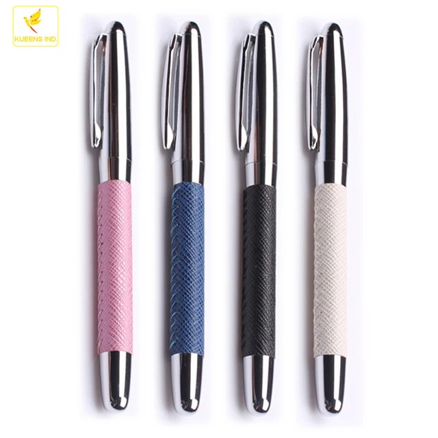 pen ball pen ballpoint pen with colorful pu leather barrel