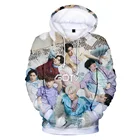 Dropshipping 3D printing pullover warm double hooded sweatshirts