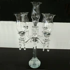 Long-stemmed glass candle holder tall candle holder 5 arms crystal candelabra wedding table centerpiece