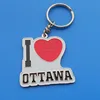 stamping embossed I love OTTAWA Canadian souvenir metal keychain