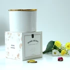 classic gold cover white glass candle jar scented candle