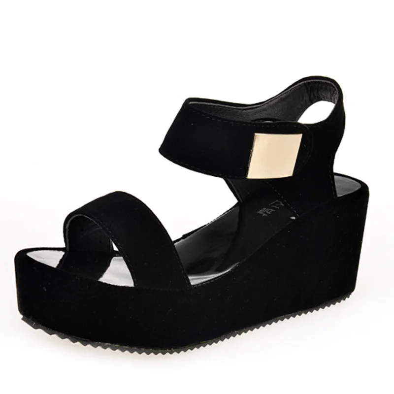 black wedge heel shoes