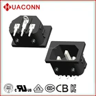 IEC 60320-1 c14 socket ac power inlet with position pillar right angle for pcb mounting