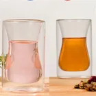 Tea Glass Double Wall Drinking Glasses Thermal Tumbler Cup for Turkish Coffee Pot