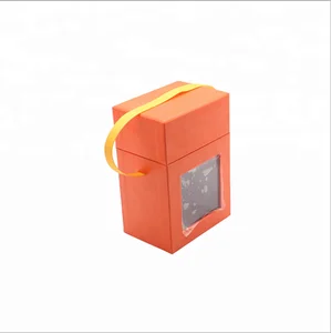 wedding orange custom jewelry packing paper gift box