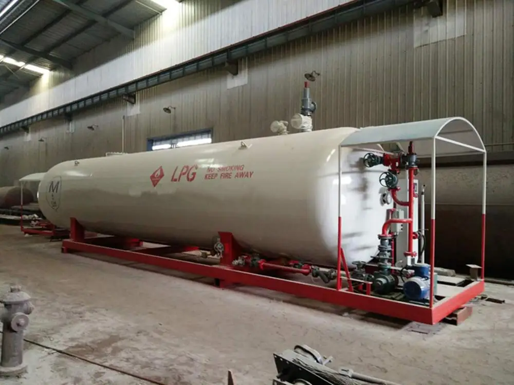 LPG storage tank, 20MT LPG skid filling station, Double nozzle dispenser 20MT LPG skid station
