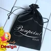 private package drawstring satin silk bag for hair extension bundles