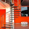 Complete range of articles cheap wooden tread steel railing spiral staircase