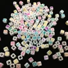 2000pcs 7mm White Base Cube Assorted Mixed Alphabet Acrylic Spacer Beads For DIY Craft