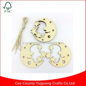 christmas tree gift laser cut wooden wood hollow cute moon shape