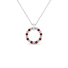 Gift Jewelry Chain Necklace Silver Simple Ruby Necklace Zircon Jewelry with Chain