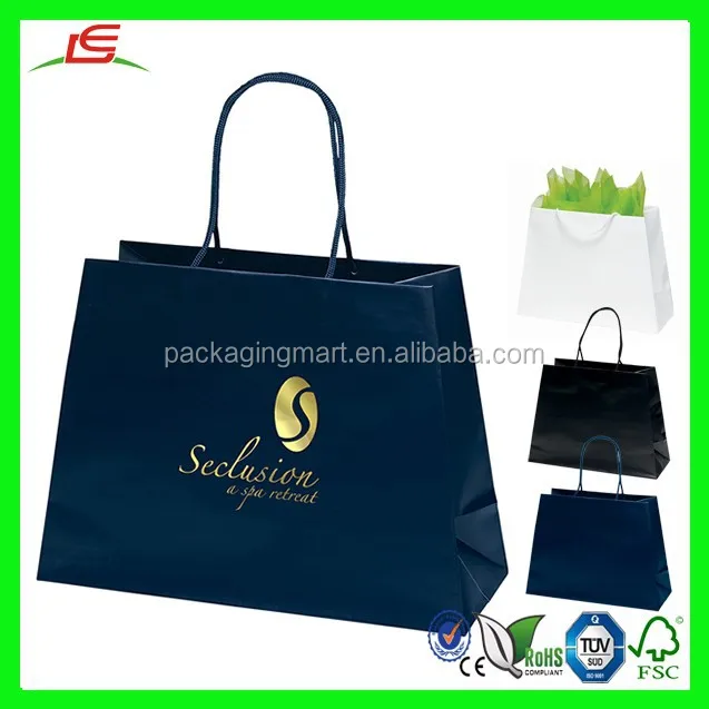 c101 customized trapezoid paper gift shopping bag with handle