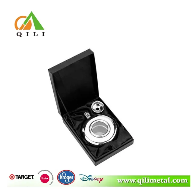 5oz promotional stainless steel whisky round hip flask gift