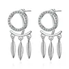 Gold Supplier ED611 Diamond-studded Hollow round rear-mounted earrings short earrings fashion silver jewelry for women