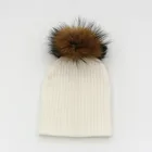 white beret chunky skully patterns warm knit beanie winter hats for men women kids