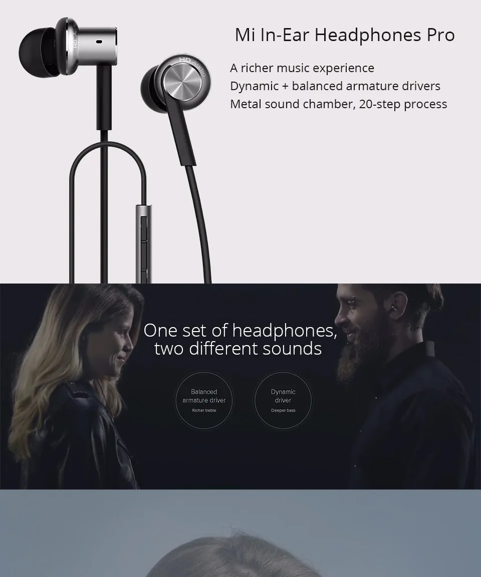 Xiaomi Mi In-Ear Headphone Pro Hybrid HD Xiaomi Cellphone Headset - ANKUX.COM