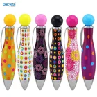 Jiulyning retractable twist bowling style cute mini fat ballpoint pens 0.7 mm blue ink colorful pen shell by Jiulyning