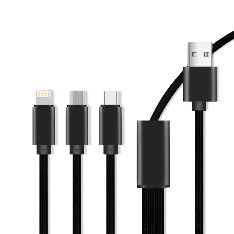 Usb 3 in 1 Multi Function Charging Data Cable Adapter Cable for I-phone Type-c Android - ANKUX.COM
