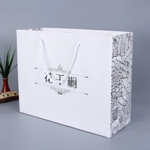 factory wholesale unique gift white bags custom printed paper