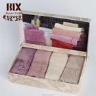 2017 woven embroidery gift luxury hand towel with delicate boxes
