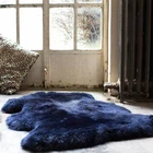 Long wool sheepskin rug white color genuine leather carpet rug