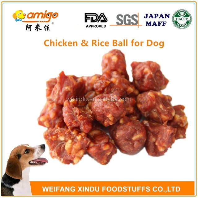 100% Natural Chicken and Rice Ball Pellet Dog Food Packed With Stand up OEM Bag or Amigo