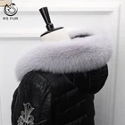 Wholesale price winter coat big long natural fox fur collar trim for sale