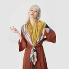 100% pure custom satin silk square 110x110cm scarf for ladies