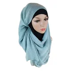 fashion design cheap cotton linen women hijab Muslim solid colors crinkle scarf hijab