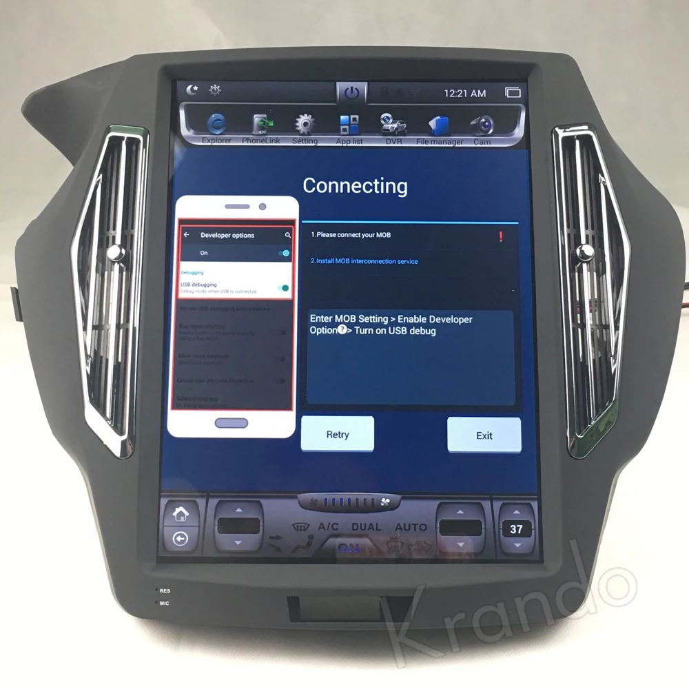 Krando Android 7.1 Tesla 15" Vertical Screen Car Dvd Player For Honda