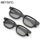 Theater style Black Circular Polarized 3D Plastic Glasses for Adults and Kids