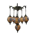 2019 Modern creative turkish kitchen chandelier mosaic glass lampshade chandelier lamps