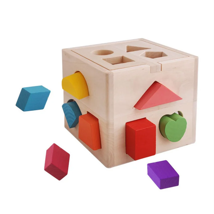 الاستخبارات مربع الاطفال الخشب شكل المعرفي و مطابقة لعبة بناء كتلة التعليمية لعبة الشكل الهندسي كتلة