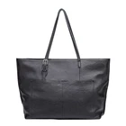 Contracted Large Women's Brands Black Leather Tote Bag