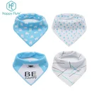 HappyFlute Unisex 4 Pack Absorbent 100% Cotton Baby Bandana Drool Bibs Baby Bibs