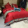 High Quality cotton embroidery bed quilt cover bedding sets luxury wedding bed comforter sets