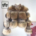 Wholesale Fashion Style Luxury Natural Fur Coat Fluffy New Thick Real Raccoon Fur Coat Women