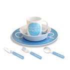 6 pcs 100% melamine children dish set,melamine baby plate, bowl, mug ,spoon,fork,knife dinnerware set for kids