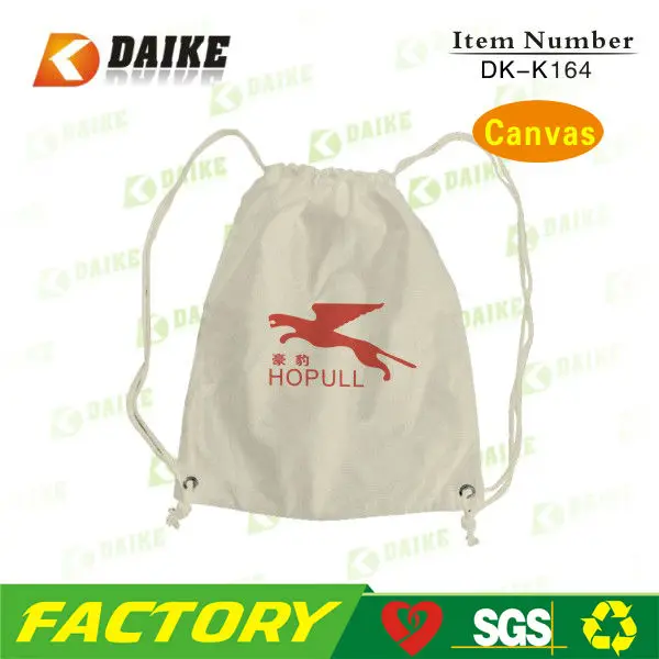 canvas customized new design quilted drawstring backpack