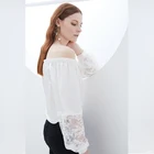 European sexy woman shirts perspective off shoulder top fashion women clothing