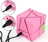 Wholesale NEW Magic Cube Square Q one Speaker LED Light flashing wireless speaker