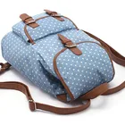 School Promotional School Items Cotton School Bag Blue Backpack For Ladies