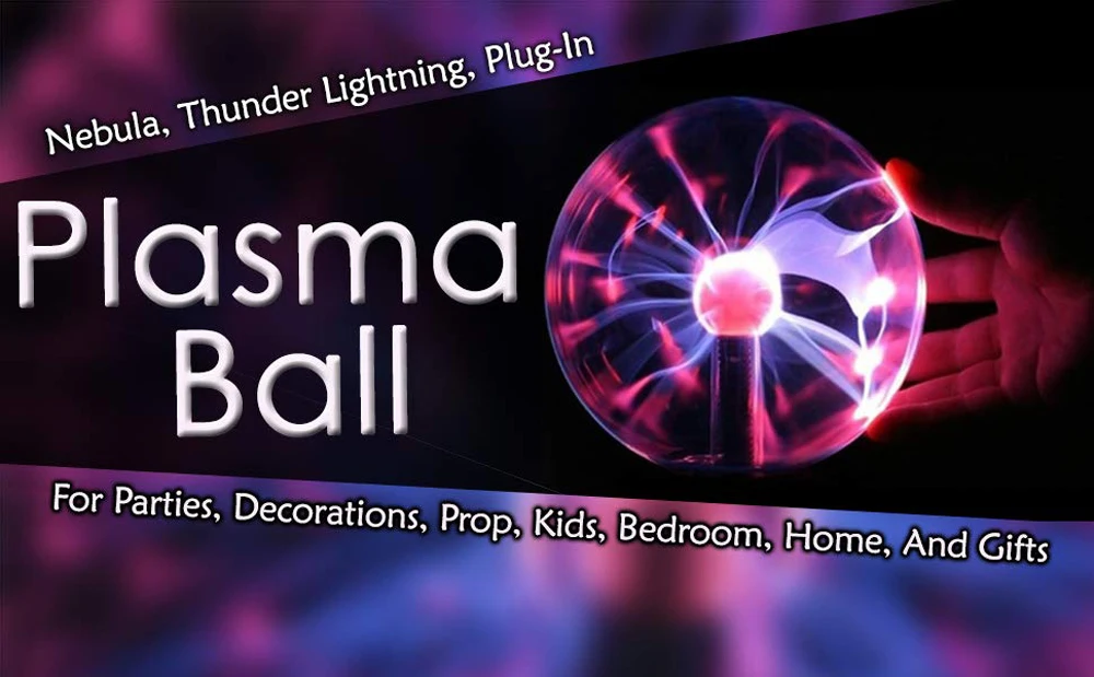 plasma ball - 5 inch - nebula, thunder lightning, plug-in - for