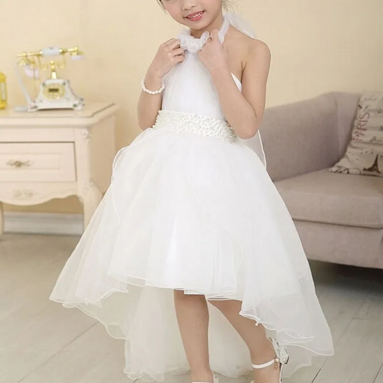Free shipping flower girls dress elegant princess tutu dresses for girl Children's wedding party baby girl christening dress