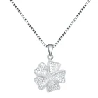 Personalized Custom Flower Metal Logo Charms For Necklace silver Pendant