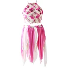 NT16030Women's pink flowers dance wear contemporary Jazz tap Lyrical costumes dancewear dress