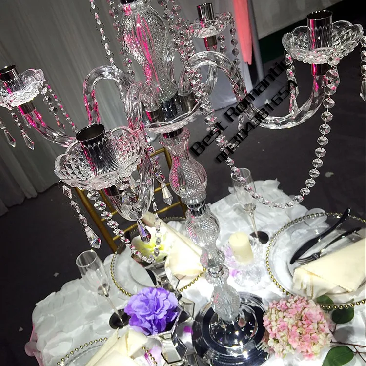 Tall wedding plastic candelabra acrylic candelabra centerpieces