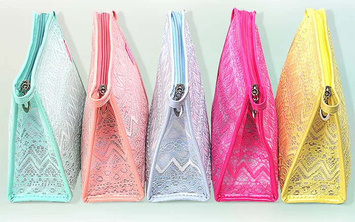 Custom Clear PVC Lace Beauty Travel Makeup bag Cosmetic Bag_15