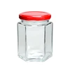 Wholesale hexagonal honey glass jar with metal lid