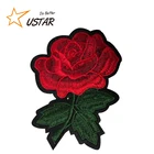 Amazon Hot Sale Fashion Design Custom Rose Flowers Full Embroidery Dress Appliques Patches for Clothing